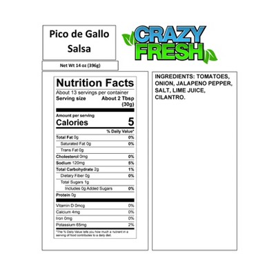 Crazy Fresh Pico De Gallo Salsa - 14oz