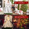 Aoibox Angel Christmas Tree Topper with Lights 8 Lighting Modes Timer Function Lifelike Feather Skirt 1 Piece Indoor Holiday Decor - 3 of 4
