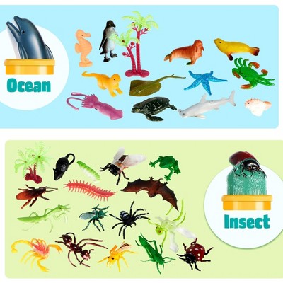 SYNCFUN 69-Piece Assorted Mini Plastic Animal Toy Set