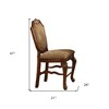 HomeRoots Set of Two 24" Beige and Brown Fabric and Solid Wood Counter Height Bar Chairs - 3 of 4
