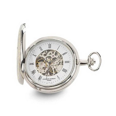 Black Bow Jewelry Charles Hubert Two-tone White Dial 50mm Shield Pocket Watch