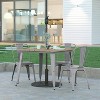 Emma and Oliver Indoor/Outdoor Dining Table with Umbrella Hole, 36" Square All Weather Poly Resin Top and Steel Base - 2 of 4