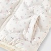 Toddler Girls' Calico Floral Quilted Puffer Vest - Cat & Jack™ Cream - 4 of 4