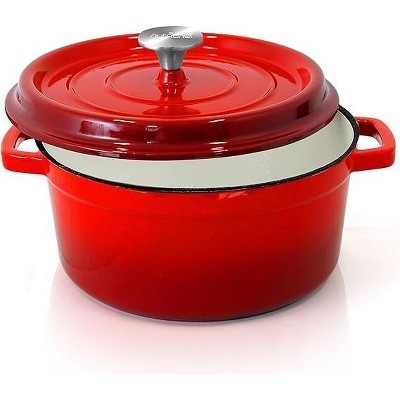 Hastings Home Cast Iron Enamel-coated 6-quart Dutch Oven With Lid - Red :  Target