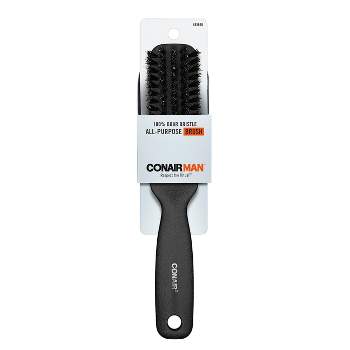 CONAIRMAN 100% Boar Bristle  All-Purpose Hair Brush - All Hair - Black