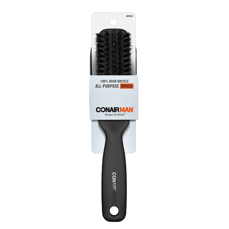 CONAIRMAN 100% Boar Bristle  All-Purpose Hair Brush - All Hair - Black, 1 of 5
