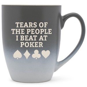 100 North Playing Card 10 Ounce Gray and White Two Toned Ombre, Comfortably Fits Your Hands, Ceramic Tea Coffee Cup Mug, TEARS OF THE PEOPLE I BEAT AT - 1 of 1