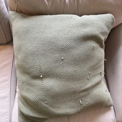 Oversized Quilted Solid Square Pillow Chambray - Threshold™