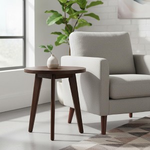 Homy Casa Solid Acacia Wood End Table for Living Room, Bedroom or Reading Corner, Dark Brown - 1 of 4