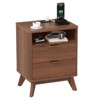 GustoWave Modern Fluted Nightstand, Wood Side Table, End Table with 2 Drawers + Open Shelf,Bedside Table for Bedroom, Living Room - 3 of 4