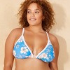 Women's Contrast Binding Triangle Bikini Top - Wild Fable™ Blue Floral Print - 3 of 3