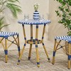 Outdoor Rattan Patio Bistro Table,Polyethylene Rattan Round Patio Dining Table With Rattan Woven Finish And Aluminum Frame-Coolbibila - 3 of 4