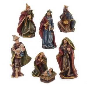 Kurt Adler 3.5-Inch Resin Nativity, 7-Piece Set - 1 of 4