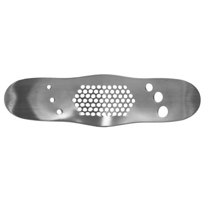 KB KITCHEN BASICS Stainless Steel Garlic Crusher with Herb Stripping - Versatile Tool, Honeycomb Design, Multi-Functional Sides, Dishwasher-Safe