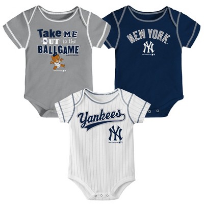 MLB New York Yankees Boys' 3pk Bodysuit 
