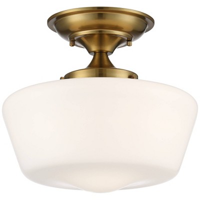 Soft Gold Opal Glass Globe Farmhouse Ceiling Light 20" x 9"