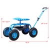 VYNXARIA Blue/Red/Green Garden Scooter - Rolling Cart Seat with 360 Swivel and Tool Tray - 4 of 4