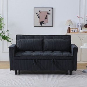 PAGED Double Sofa Comfortable Deep Seat Sofa Bed Modern Couch with Wood Panel Support for Living Room, Home Office - 1 of 4