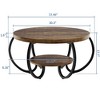Garvee Round Coffee Table 30" Center Table, 2-Tier Coffee Table Industrial with Adjustable Feet and Designed Wood Grain, Easy Assemble - 2 of 4