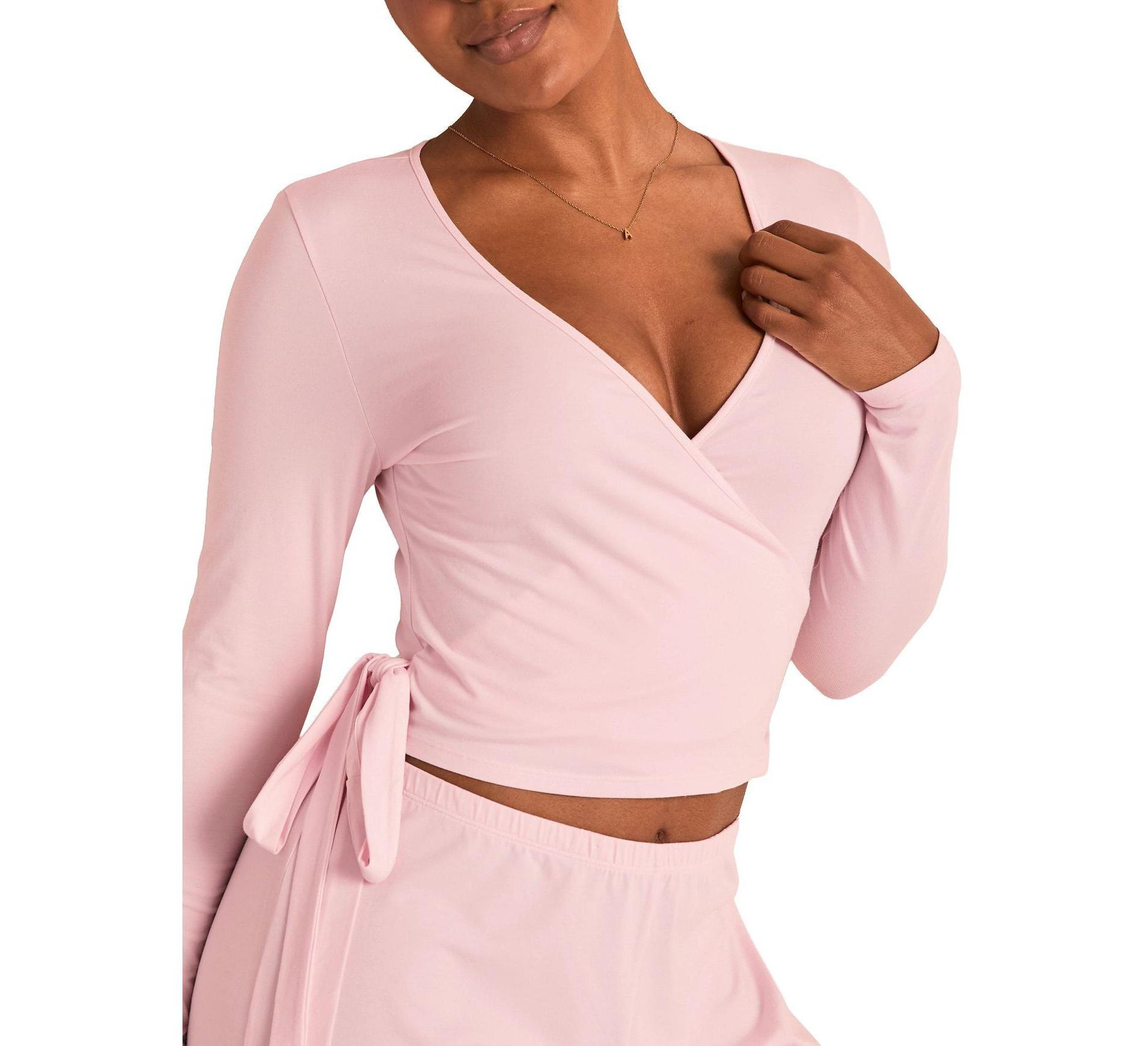 Adore Me Women's Jersey Ballet Wrap Long Sleeve Lounge