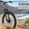 NAYSAYE 24 Inch Mountain Bike 21 Speed Dual Disc Brakes Steel Frame Bikes for Adults for Outdoor Adventure, Gray, 56.3"*7.88"*28.35" - 2 of 4