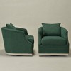 KINWELL 31" Wide Linen Fabric Upholstered Swivel Barrel Chair, Set of 2 - 4 of 4
