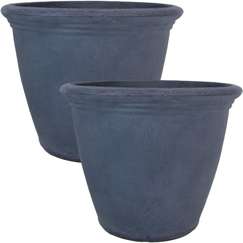 Sunnydaze Indoor/Outdoor Patio, Garden, or Porch Weather-Resistant Double-Walled Anjelica Flower Pot Planter - 20" - Sable Finish, 1 of 7