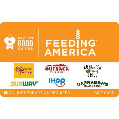 Giving Good Feeding America Gift Card $25 (Email Delivery)