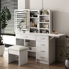 Vanity Table Modern with Lighted Mirror and 5 Drawers for Bedroom 45in - 3irtyhousy - 2 of 4
