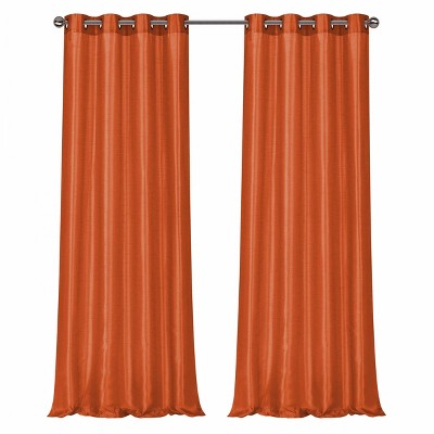 Spice Faux Silk Sheer Grommet Curtain Panel