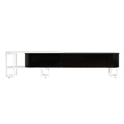 FONTOI 67.7''-76.4'' Extendable TV Stands for Televisions up to 75 Inchs, Entertainment Center with 3 Drawers&Adjustable Leg, Black, 67.7"*16.1"*11.5"