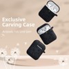 BONGEEK for AirPod Case 2nd 1st Generation Case Cover, Flower Engraved Full Protective Case Soft Silicone Pattern LED Visible, Black - 2 of 4