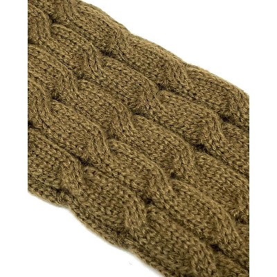 Wrapables Women's Cable Knit Leg Warmers, Chocolate - image 3