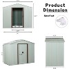 8x4 FT White Outdoor Metal Storage Shed with Foundation - Galvanized Steel, Lockable Sliding Doors, Weatherproof for Garden Tools & Equipment - 2 of 4