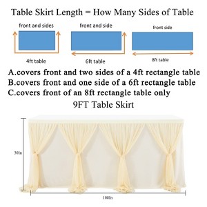 Beige Tulle Table Skirts,Decorative Tablecloth Table Covers for Wedding Birthday Party Bridal Shower 9ft Beige Tutu Table Skirt Cloth - 1 of 4