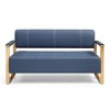 NicBex Loveseat Sofa Modern Bonded Leather Upholstered Loveseat Couch for Living Room,Small 2 Seater Sofa Couch with Metal Arms for Bedroom,Blue - 2 of 4