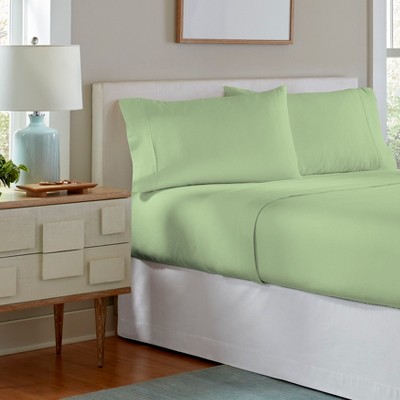 Sage Twin Cotton Flannel Sheet Set for Kids