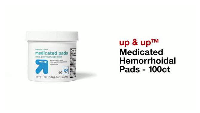 Medicated Hemorrhoidal Pads - 100ct - up &#38; up&#8482;, 2 of 5, play video