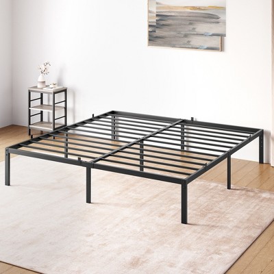 14 Inch Metal Platform Full Bed Frame with Storage, Steel Slat Support and Mattress Foundation, No Box Spring Needed, Black (Full)