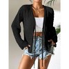 Coolmee Women's Tie Front Lightweight Crochet Cardigan Shrugs Knit Cardigan Crop Tops Cover Up - 4 of 4