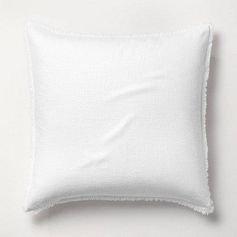 Euro Heavyweight Linen Blend Comforter Sham White - Casaluna™: Rayon ...