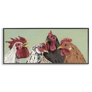 Stupell Industries Four Roosters over Green Framed Giclee Art - 1 of 4