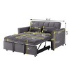Daybed Sofa,Modern Velvet Daybed Sofa With Adjustable Back And Pillows,Convertible Sofa Bed,Daybed Sofa For Living Room-Cuddlewood - 4 of 4
