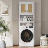 Acekool Over The Toilet Storage Cabinet, Farmhouse Bathroom Organizer with Rattan Doors, Adjustable Shelf, White Bathroom Cabinet - 3 of 4