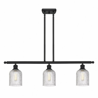 Bridal Veil - 3 Light Stem Hung Island In Art Deco Style-9.5 Inches Tall and 36 Inches Wide