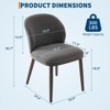 Dining Chairs Set of 2, Wood Legs Modern Upholstered,Ergonomic Back Support - 2 of 4