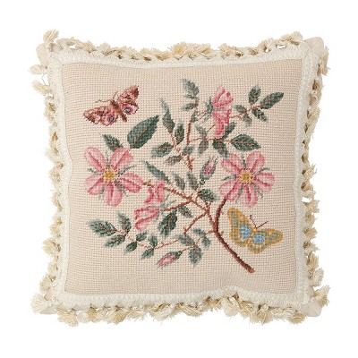 C&F Home 17" x 17" Flowers Needlepoint Throw Pillow