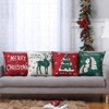 Velvet Christmas Pillow Covers 18x18 4-Pack - Deer/Snowflake/Tree Holiday Decor for Sofa Couch Bed, Festive Throw Cushion Cases - 2 of 4