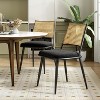 Fontoi Dining Chairs, Mid-Century Modern Dining Chairs Set of 2 with Rattan Backrest and Metal Frame for Kitchen Living Room, Black, 21.3"*19.3"*31.1" - 3 of 4
