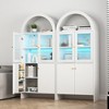 KWPZQEB 69" Tall Arched Kitchen Pantry, Modern Farmhouse Wood Storage Cabinets with LED Lights, Versatile Cupboard for Kitchen, Dining Room - 3 of 4
